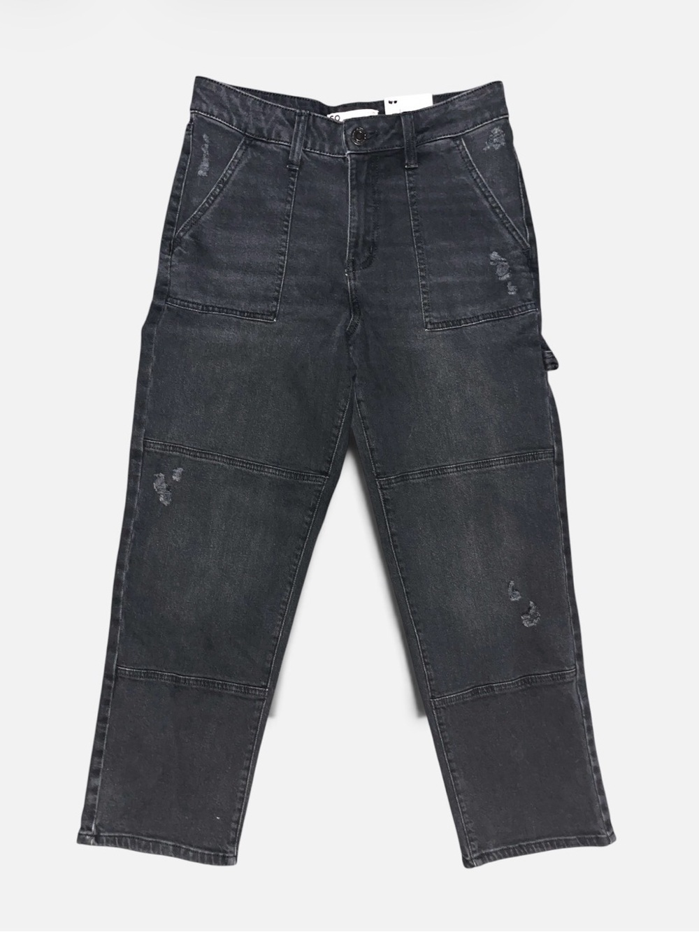 So Clothing Black Distressed Carpenter Jeans
